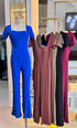 Ladies Bodycon Backless Half Sleeves Jumpsuit